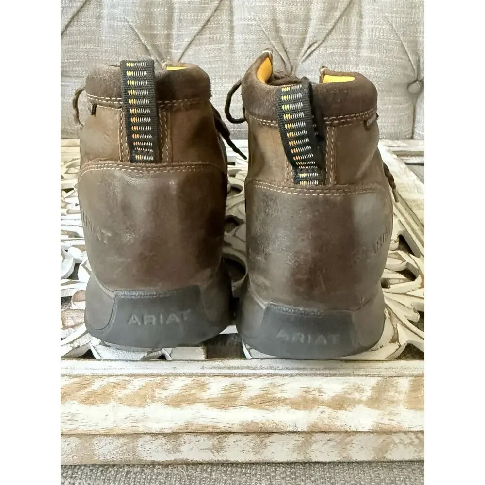 Ariat Composite Toe Brown Leather Men's Chukka Work Shoes Boots 11 Wide